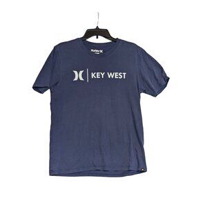 Hurley Key West T-Shirt Medium Dri-Fit Blue Short Sleeve Crew Neck Mens Tee